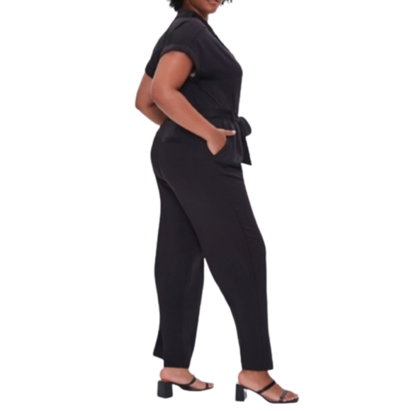 MIDNITE BLACK SATIN ☆ COLLAR NECK ☆ JUMPSUIT ☆ NWT - Picture 5 of 9